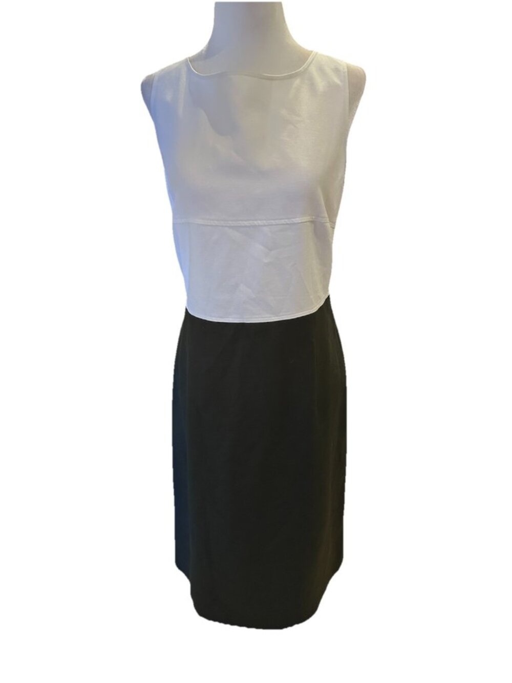 Studio Pitti Made in Italy Linen Blend Dress Large Sleeveless Cream Love Green